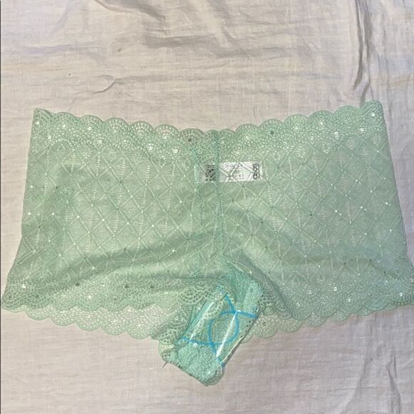 🌸 ASOS Mint Green Lace Boy Short Panty-M - Picture 1 of 4